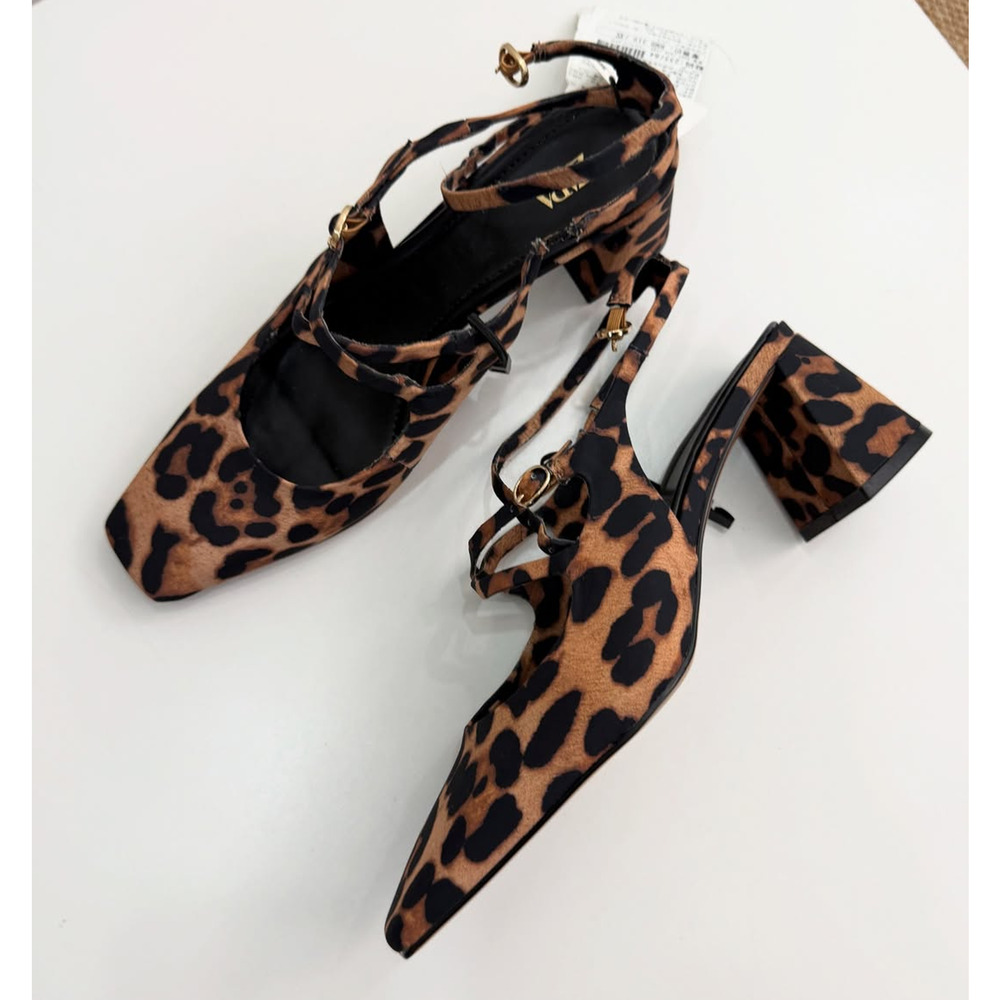 ZARA Leopard Print Mary Jane Block Heels NWT – Animal Print Buckled Strap Shoes - Picture 11 of 16